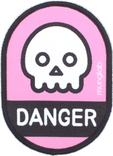 옐로산책와펜 강아지 인식표 펫티켓 문구선택 원형 앞 뒷면, DANGER 위험, 1개