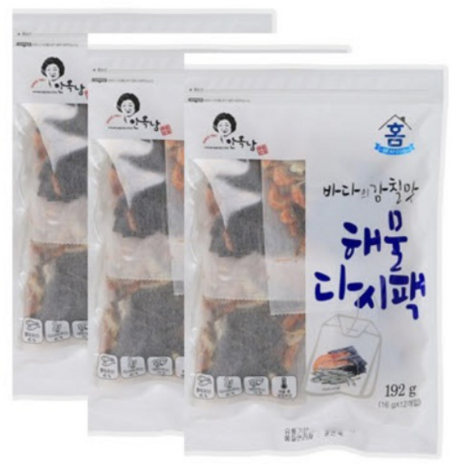 안옥남 해물 국물용 다시팩, 192g, 3개