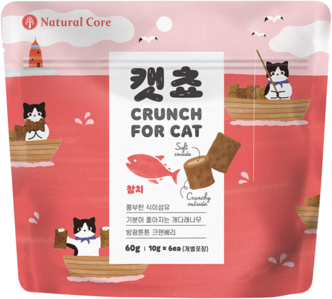 네츄럴코어 고양이간식 캣쵸 (고양이스낵), 780g, 1세트, 캣쵸(참치)60gx12개+보노까까60g