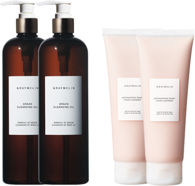 그레이멜린 아르간 클렌징 오일 500ml + 크레이지 폼 클렌져 아스타잔틴 150ml, 2세트