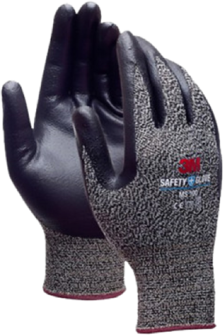 3M 안전장갑 MS100 NBR 폼 코팅 다목적장갑, 블랙, 1개