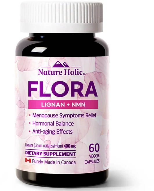 네이처홀릭 캐나다 직구 여성 갱년기 영양제 리그난 + NMN 엔엠엔 Flora 플로라 1병 60캡슐, 1개, 60정 - 쿠팡