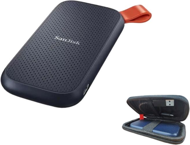 샌디스크 포터블 외장 SSD E30 USB 3.2 Gen2 800MB/s +고급 파우치 증정, 단색, 2TB