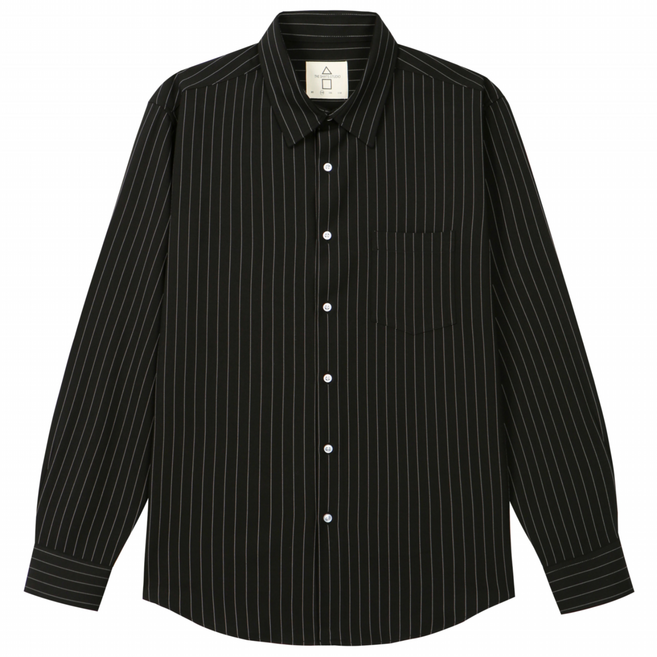 더셔츠스튜디오 루즈핏 스판 스트라이프 셔츠