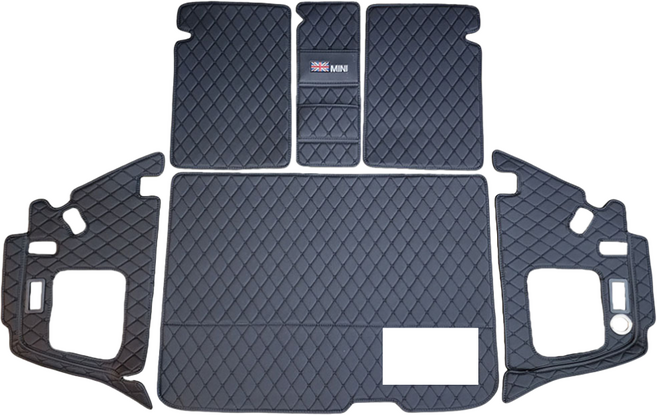 [도우팩토리]미니쿠퍼 3D 나파 가죽 트렁크 매트 클럽맨 5도어 3도어 컨트리맨, 블랙, F54 클럽맨