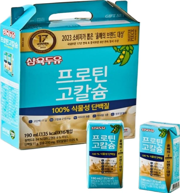 삼육두유 프로틴 고칼슘 100%식물성 단백질, 48개, 190ml - 쿠팡