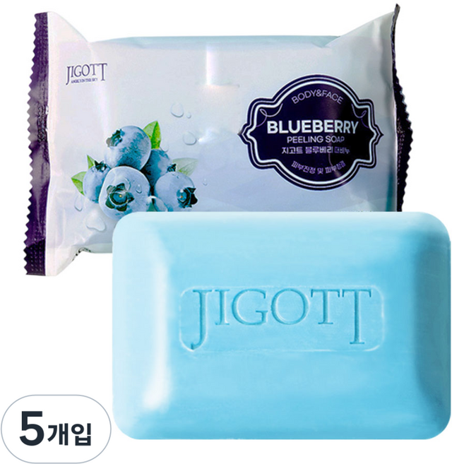 지고트 블루베리 때비누 향기로운 목욕 바디워시, 150g, 5개입