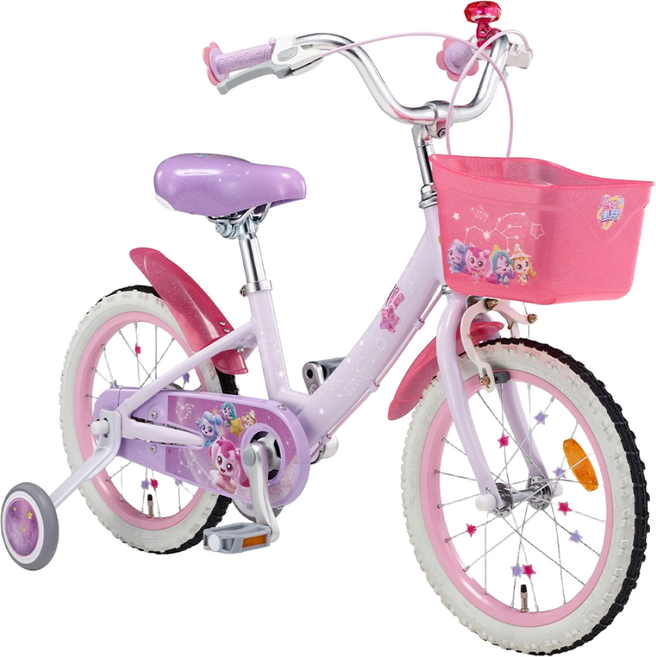 [삼천리자전거 베스트샵] 2025년 삼천리 캐치 티니핑 하츄핑 16인치 4세 5세 네발자전거 어린이자전거 100% 완조립 - 100% 완조립 / 사은품 증정, 1개, 111cm, 핑크