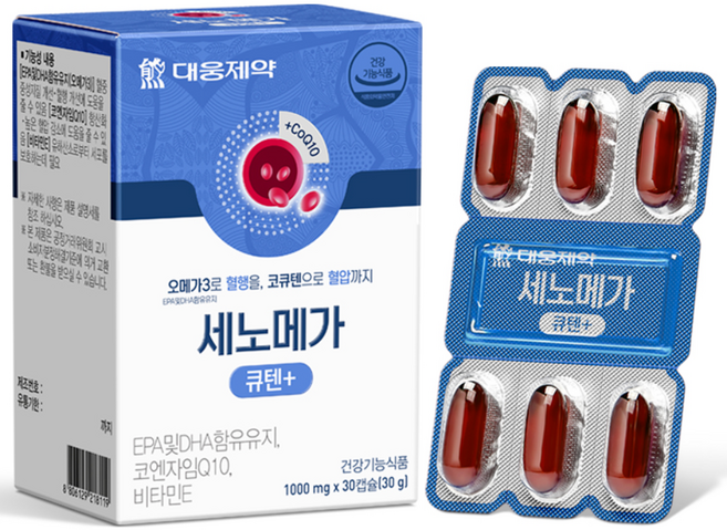 대웅제약 세노메가 큐텐 플러스 장용성 오메가3, 1개, 30정