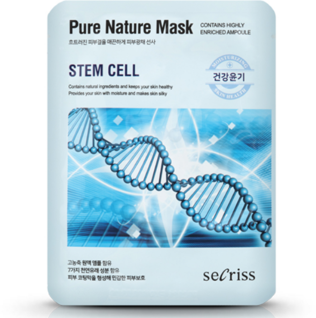 [안스킨] 1일1팩 시크리스 퓨어 네이처 마스크팩 대용량 - 줄기세포 25ml x 20매, 20개입, 1개