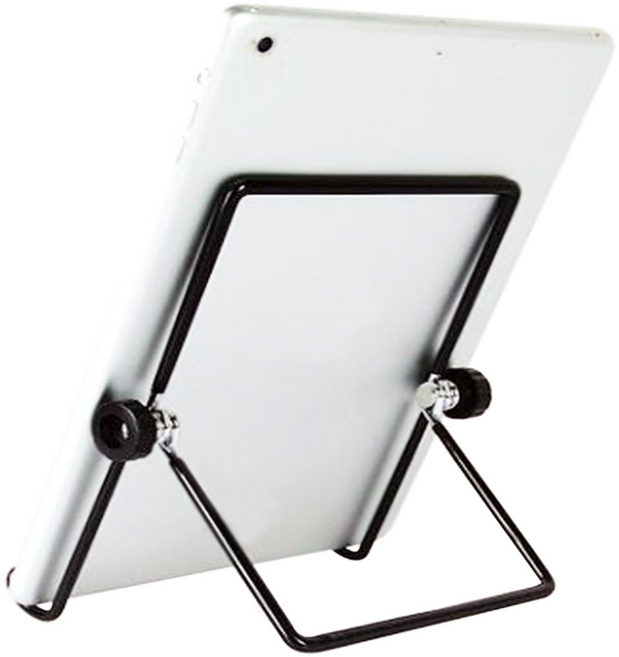 HISHOME 심플 접이식 휴대용 태블릿 거치대 휴대폰 겸용, 블랙, 대형