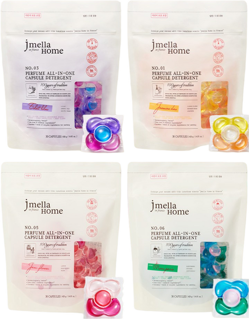 제이멜라 퍼퓸 캡슐세제 1+1 믹스 (30개입*2개), 30개입