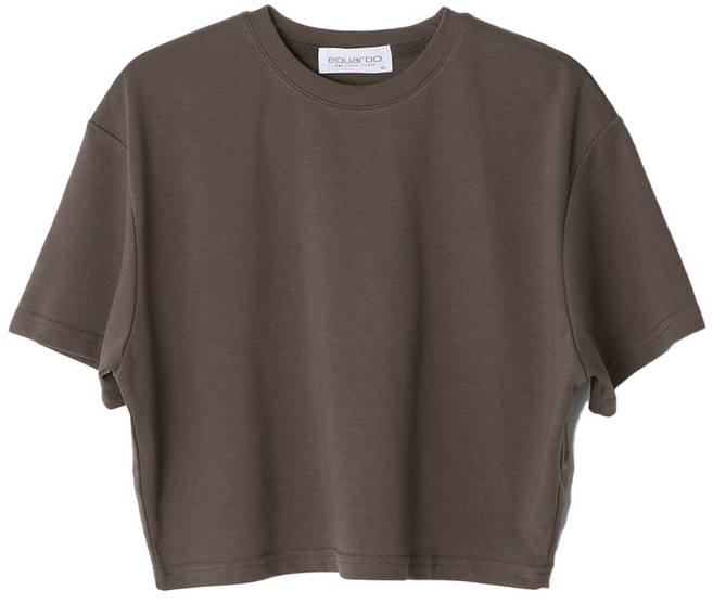 [Women][에두아르도]노멀 레귤러핏 크롭 반팔 티셔츠