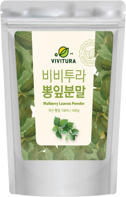 비비투라 국내산 뽕잎 분말 가루 파우더 100%, 1개, 300g