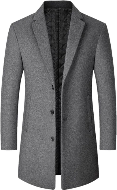봄 가을 중청년 모직 코트 남자 하프 정장 카라 코트 중년 모직 아빠 비지니스룩 세미 싱글 반코트