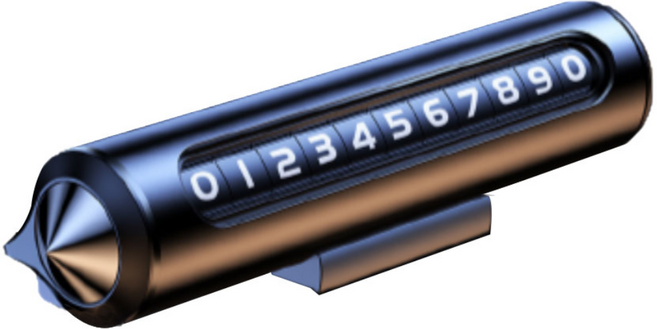 홈밸류언스 대영 다이얼 시크릿 비상망치 메탈 주차번호판, 블랙, 1개