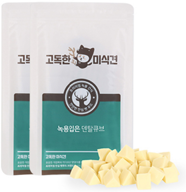 고독한미식견 녹용입은 반려견 간식 100g, 덴탈큐브, 2개