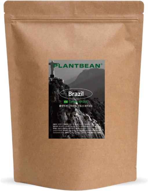 [산미없는] 브라질 산토스 NY2/3 원두커피 1kg 중강배전 고소 너트 크리미, 1개, 모카포트(중간~고움)