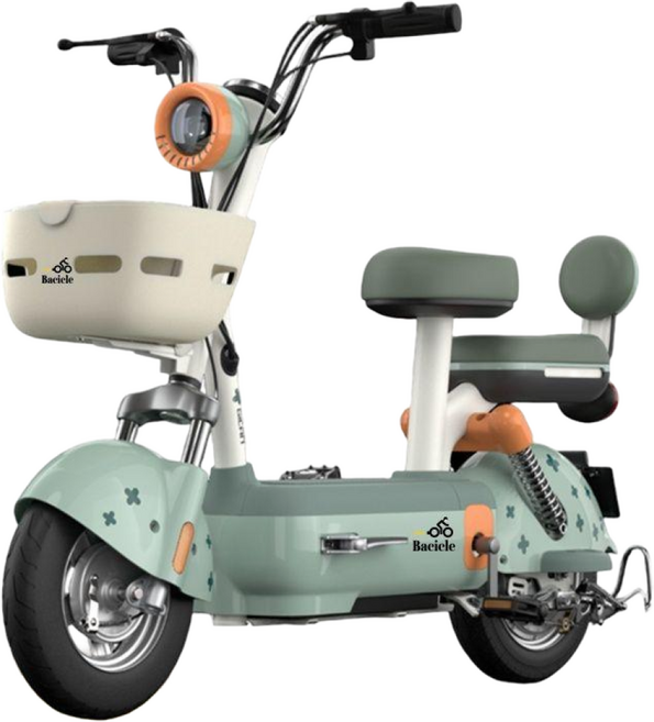 Bacicle 2025년 전기자전거 전동 48V 미니벨로 리튬 배터리 출퇴근 배달, 그린 15A 리튬배터리