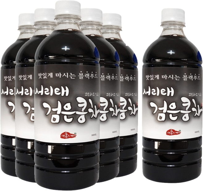 5+1 홍치마 대용량 국산 검은콩차 고농축 서리태 원액 쥐눈이 약콩 물 액상 950ml 다홍치마, 6개