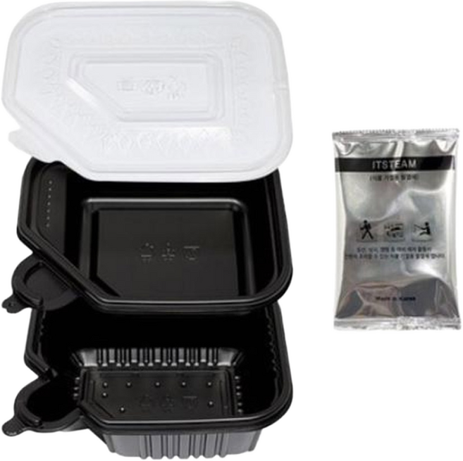 국산 10p 캠핑 라면 찌개 국 발열 발열제 도시락 용기, 사각