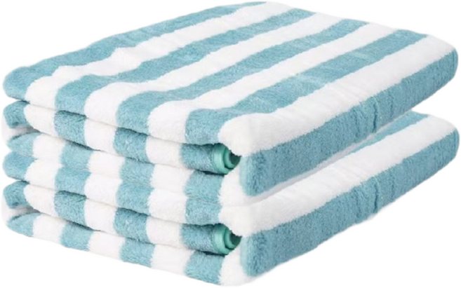 원이네 스트라이프 대형 극세사 비치타월 70 x 140 cm, 그린, 8개