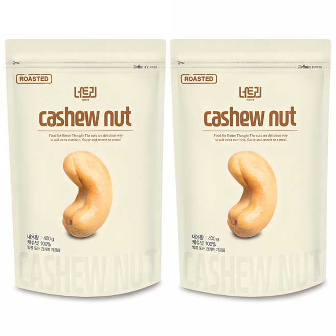 너트리 볶음캐슈넛, 400g, 2개