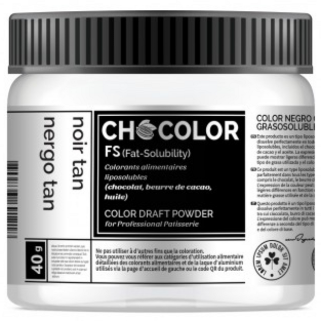 쿠커페이스 (FS) NOIR TAN 누아탄 FS 쇼칼라 블랙 초콜릿색소 지용성색소 분말타입, 40g, 1개