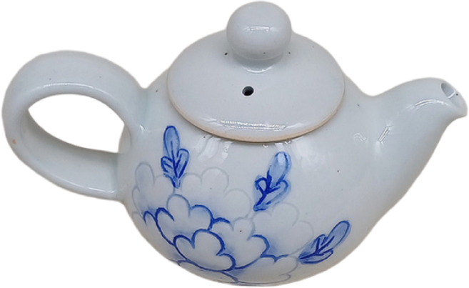 백자 청목단 보이차용 3인 다관 100ml 도자기 티포트 티팟