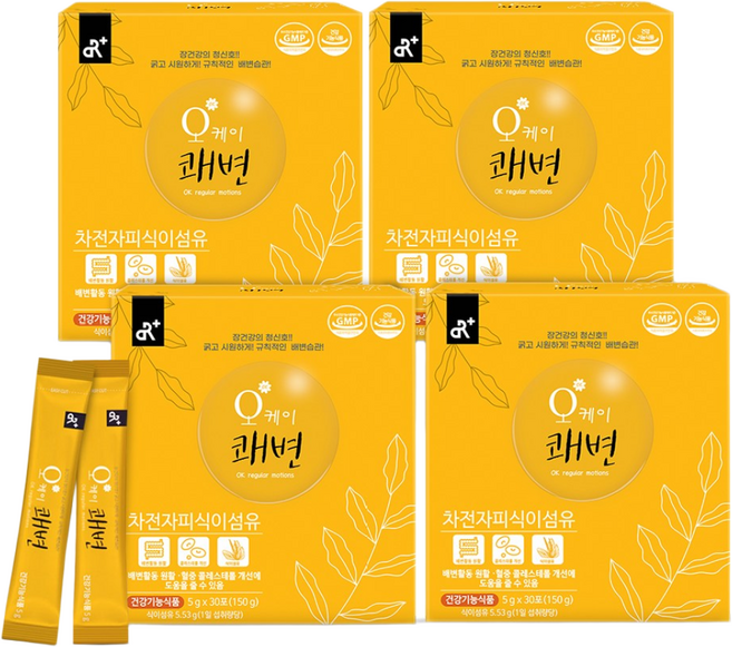 오케이쾌변 30포x4박스 총120포 차전자피환 식이섬유, 150g, 4개