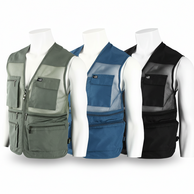 3장 [더빅보스] 여름용 남성 NB 쿨 작업 조끼 _ 남자 망사 경량 베스트 건설 현장 노가다 일복 등산조끼 빅사이즈 단체복 B2182