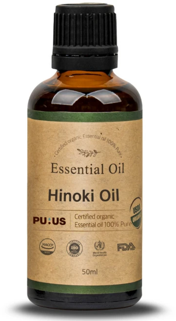 퓨어스 유기농 히노키(편백나무) 에센셜 오일 50ml, 1개 - 쿠팡