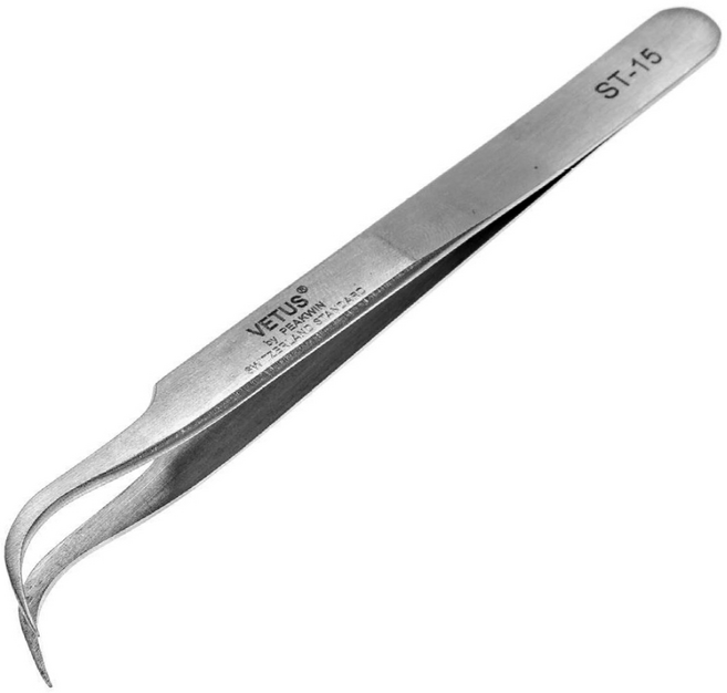정품 비투스핀셋 ST시리즈 스테인레스스틸 정밀 미세 세밀한 작업용 VETUS, 1개, ST-15