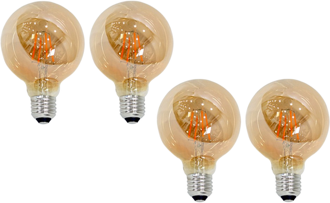 Ledison LED 에디슨전구 G95 4w, 4개, 전구색