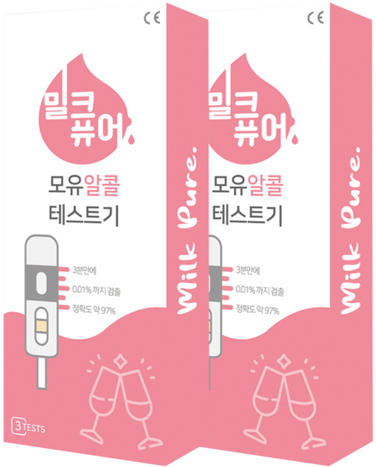 밀크퓨어 모유 알콜테스트기, 3개입, 2개