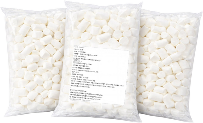 [당일출고] 화이트 마시멜로우1kg 두쫀쿠전용 저당 대용량 업소 카페 베이킹, 1개, 1kg