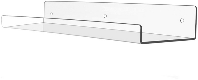 도림 투명 아크릴 무타공 선반 다용도 벽선반 진열대, 1단, 투명 1개