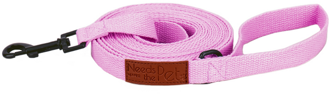 니즈더펫 강아지 순면 리드줄, 핑크, 1개