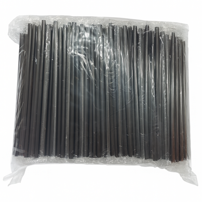 제이디팩 자바라 빨대 7*240mm 검정 개별포장 500개 3000개 10000개, 6세트, 500개입