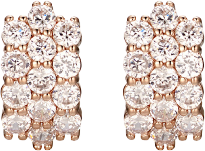 [끄란느] 14K 블링 큐빅 볼륨 귀걸이 (gold pin) C24EGP139