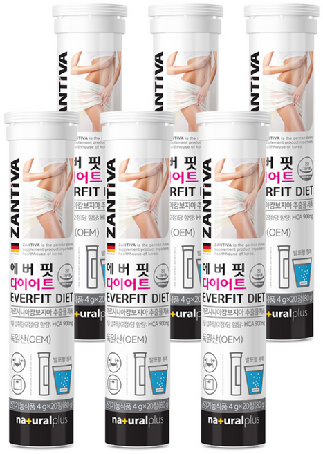 에버핏 다이어트 발포 가르시니아 / 독일직수입 잔티바, 20정, 6개