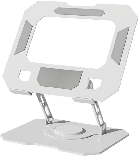 알파 노트북스텐드 360도회전 높이조절 거치대, 화이트, 1개