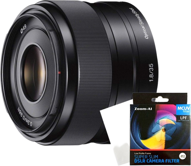 [소니정품] E 35mm F1.8 OSS 렌즈 +MCUV필터+포켓융 /ED 단렌즈, 01 E 35mm F1.8 OSS