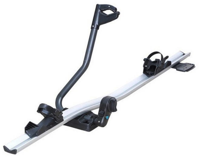 락모터스 차량용 지붕 자전거 루프형 캐리어 천장 거치대, 블랙+실버, 1세트