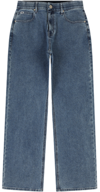 [잠뱅이] 공용 오비안밴드 워싱 와이드 데님 팬츠 라이트블루