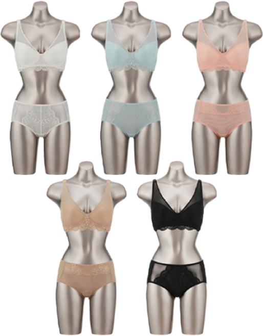 비비안 슬림핏 노와이어 노후크 아쿠아 보정 여성속옷 브라팬티세트 5+5 10종