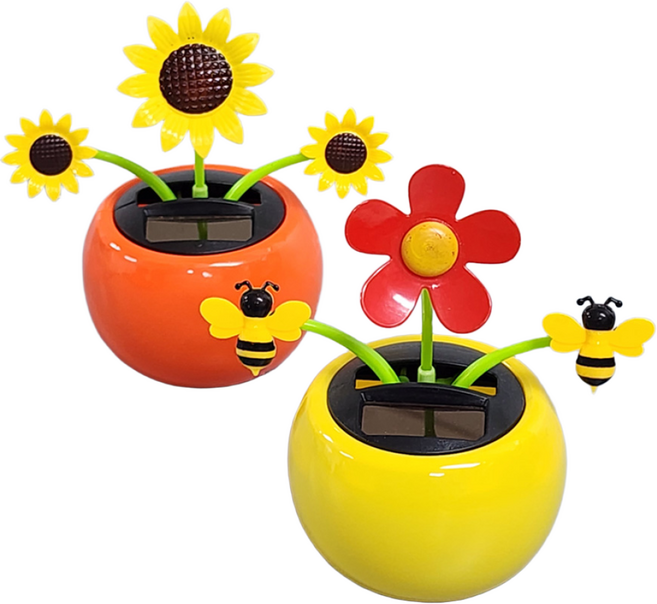 씨엠월드 태양열 흔들인형 노호혼 코스모스 / 해바라기 실내장식 인테리어소품 소품, 1개, 해바라기모양