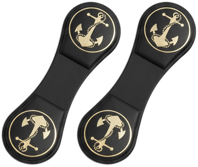 캐디샵 골프 자석 볼마커 금박 양면 클립 세트, 1세트, 블랙