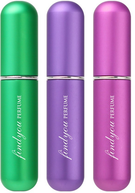 파인듀 향수 공병 무광 3종 세트, 그린, 퍼플, 라즈베리, 1세트