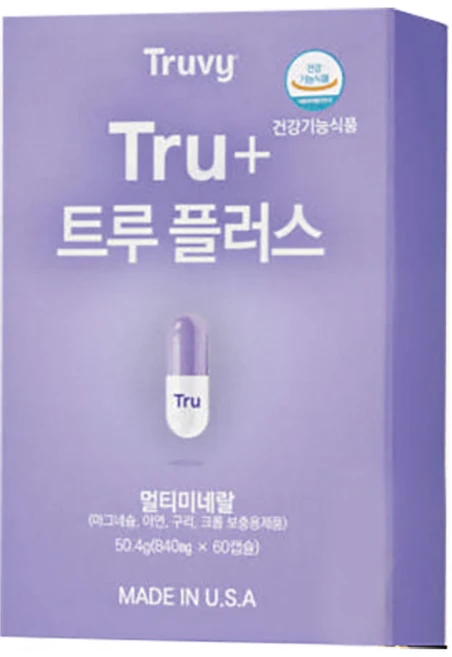 트루비 코리아 트루플러스 멀티미네랄 면역향상 혈당관리, 1개, 60정 - 쿠팡